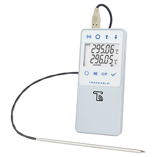 Traceable Calibrated High-Temperature Wi-Fi Data Logger Compatible with TraceableLive Cloud Service; 1 Probe - Image 1