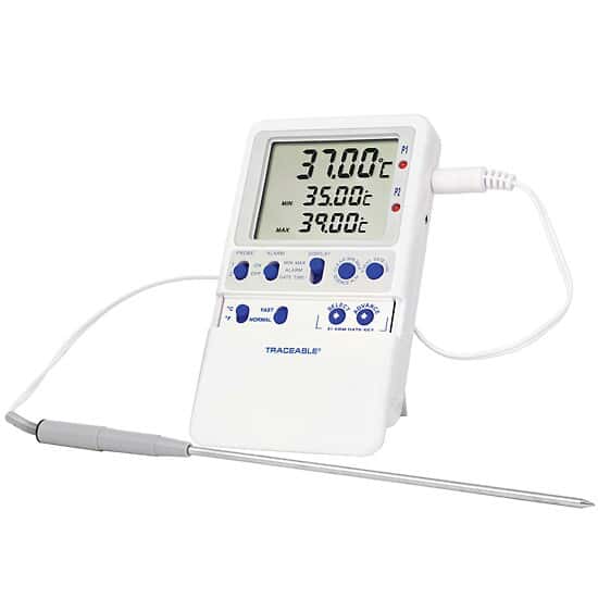 Traceable Extreme-Accuracy Digital Thermometer, 37 deg. C; 1 Stainless Steel Probe - Image 1