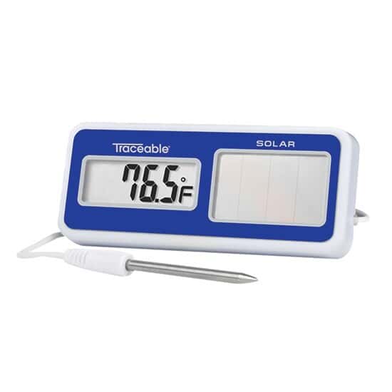 Traceable Calibrated Solar-Powered Digital Thermometer; 1 External Probe - Image 1